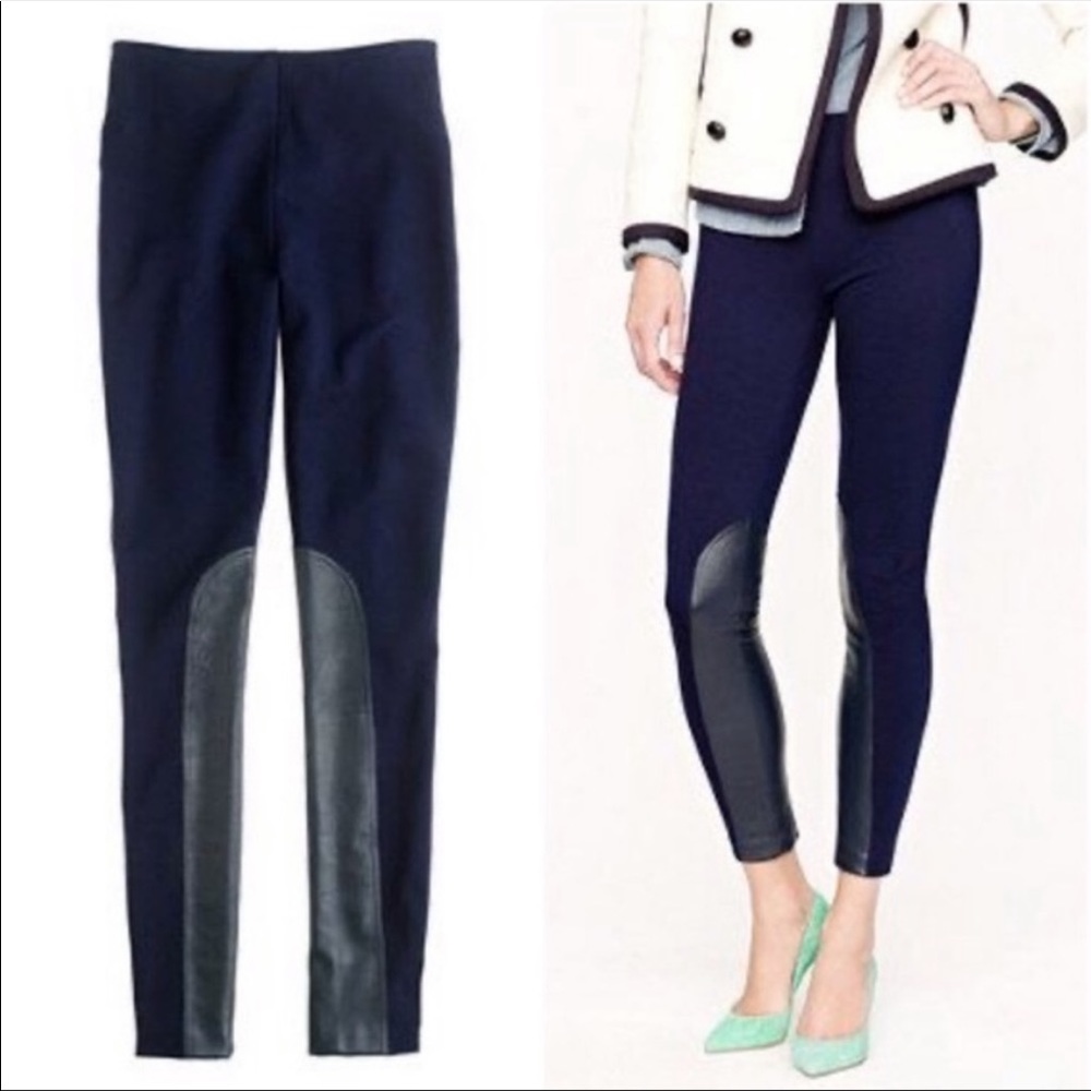 NWOT J Crew leather panel PIXIE JODHPUR  pant